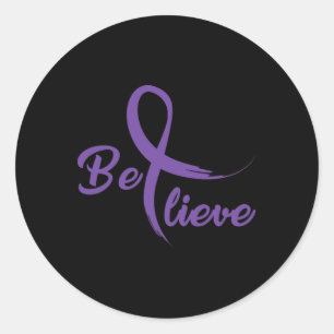 Pancreatic Cancer Fight Cancer Ribbon 3 Classic Round Sticker