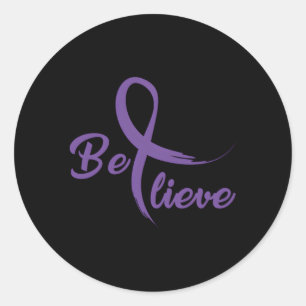 Pancreatic Cancer Fight Cancer Ribbon Classic Round Sticker