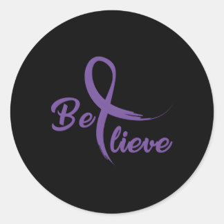 Pancreatic Cancer Fight Cancer Ribbon Classic Round Sticker