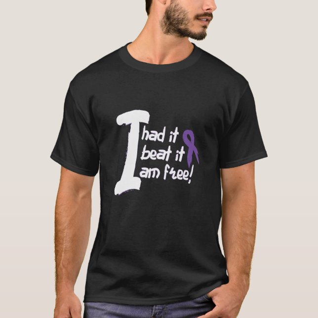 Pancreatic Cancer Fight Cancer Ribbon T-Shirt (Front)