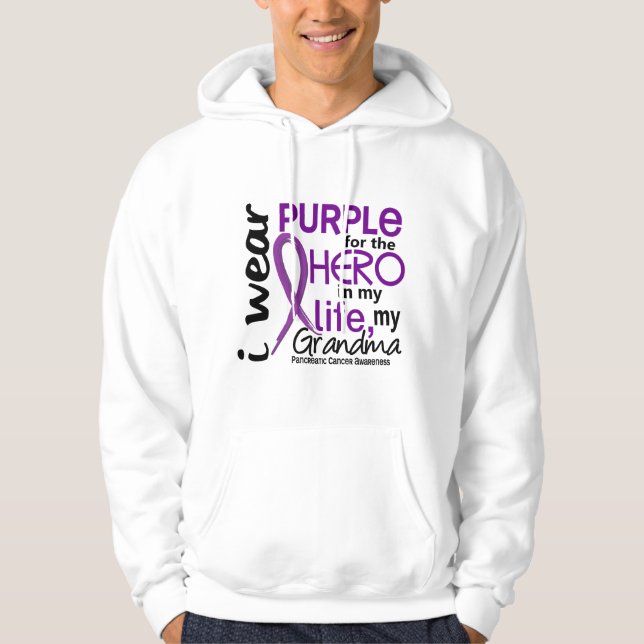 Pancreatic Cancer For My Hero My Grandma 2 Hoodie (Front)