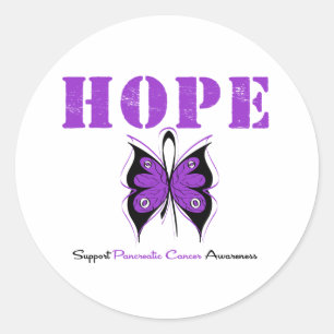 Pancreatic Cancer Hope Butterfly Classic Round Sticker