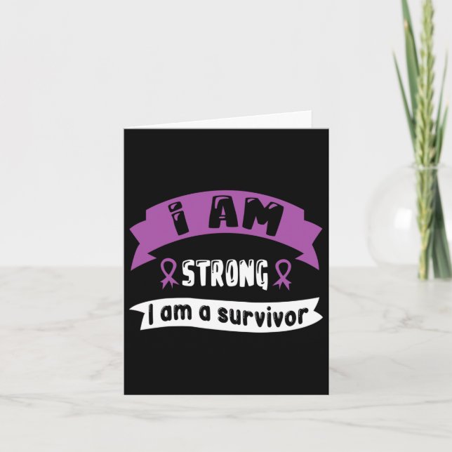 Pancreatic Cancer I Am Strong I Am A Survivor 1  Card (Front)