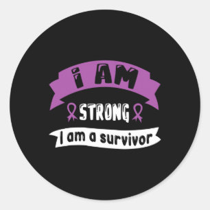 Pancreatic Cancer I Am Strong I Am A Survivor 1 Classic Round Sticker