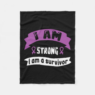 Pancreatic Cancer I Am Strong I Am A Survivor 1 Fleece Blanket