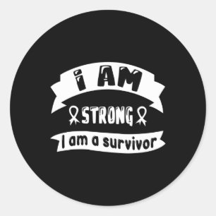 Pancreatic Cancer I Am Strong I Am A Survivor Classic Round Sticker