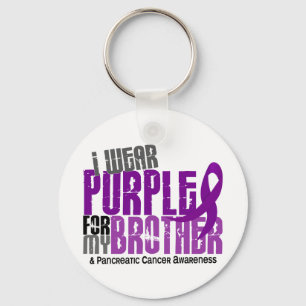 Pancreatic Cancer I Wear Purple For My Brother 6.2 Key Ring