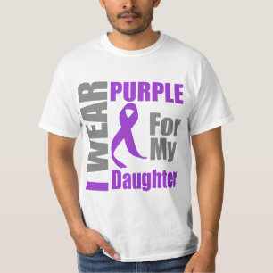 Pancreatic Cancer I Wear Purple Ribbon Daughter T-Shirt
