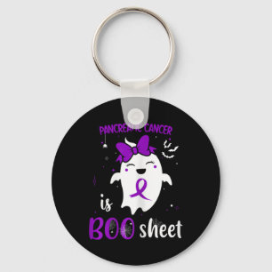 Pancreatic Cancer is Boo Sheet Halloween Cute Ghos Key Ring