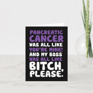 Pancreatic Cancer My Boss Support Quote  Card