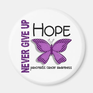 Pancreatic Cancer Never Give Up Hope Butterfly 4.1 Magnet