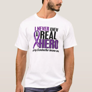 Pancreatic Cancer NEVER KNEW A HERO 2 Grandmother T-Shirt