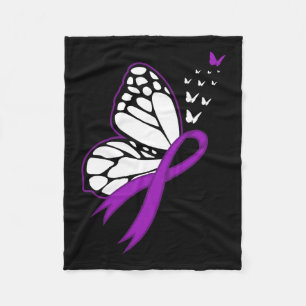 Pancreatic Cancer Outfit Gift For Pancreatic Cance Fleece Blanket