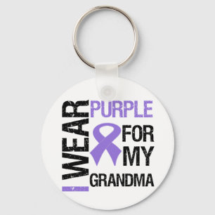 Pancreatic Cancer Purple Ribbon (Grandma) Key Ring