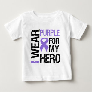 Pancreatic Cancer Purple Ribbon (Hero) Baby T-Shirt