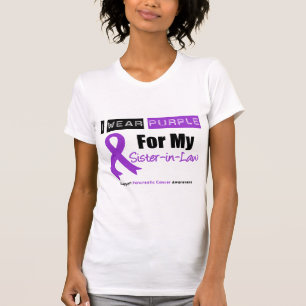 Pancreatic Cancer Purple Ribbon Sister-in-Law T-Shirt