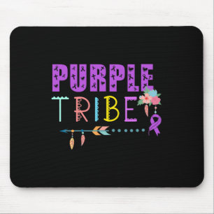 Pancreatic Cancer Purple Tribe Ribbon Awareness Wa Mouse Pad