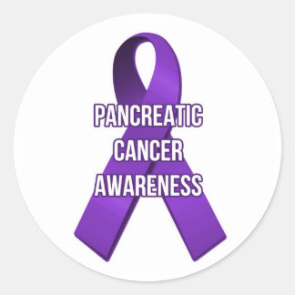 Pancreatic Cancer Ribbon Awareness Sticker