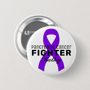 Pancreatic Cancer Ribbon White Button