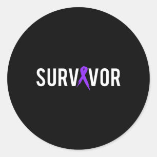 Pancreatic Cancer Survivor Design Gift With Suppor Classic Round Sticker