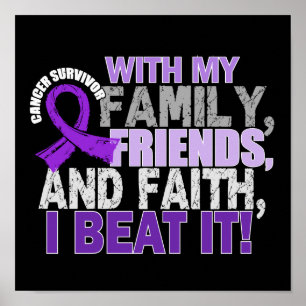 Pancreatic Cancer Survivor Family Friends Faith Poster