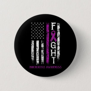 Pancreatitis Warrior Us Flag  6 Cm Round Badge