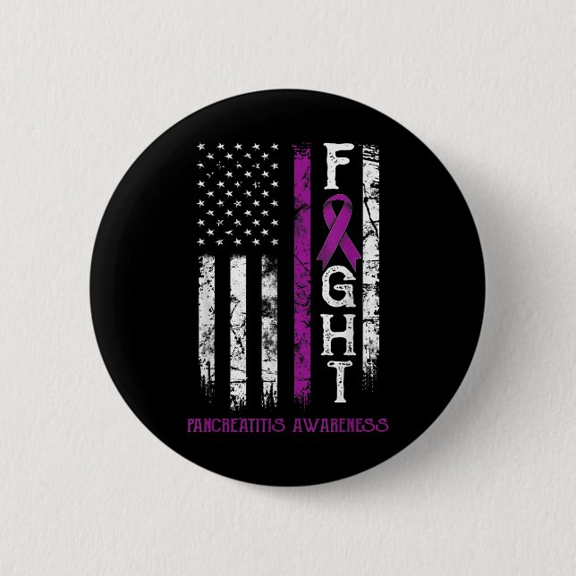 Pancreatitis Warrior Us Flag  6 Cm Round Badge (Front)