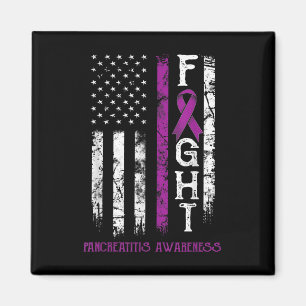 Pancreatitis Warrior Us Flag Magnet
