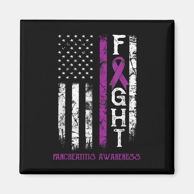 Pancreatitis Warrior Us Flag  Magnet (Front)