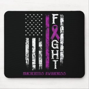 Pancreatitis Warrior Us Flag Mouse Pad