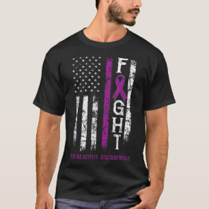 Pancreatitis Warrior Us Flag  T-Shirt