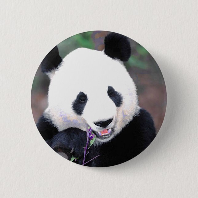 Panda 6 Cm Round Badge (Front)