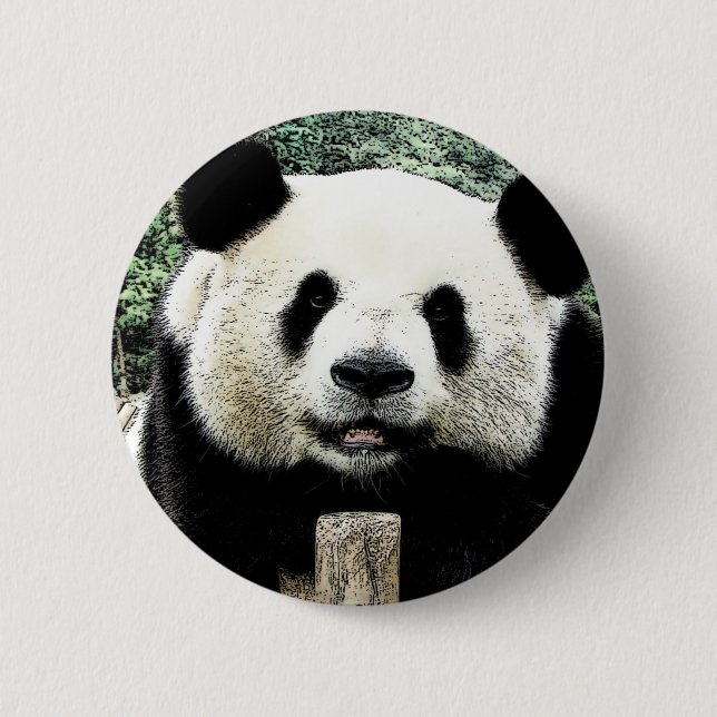 Panda 6 Cm Round Badge (Front)