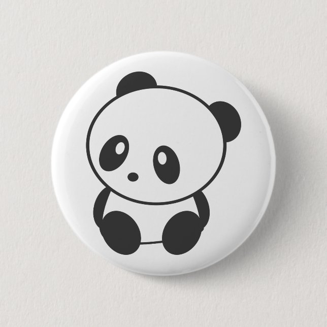 Panda 6 Cm Round Badge (Front)