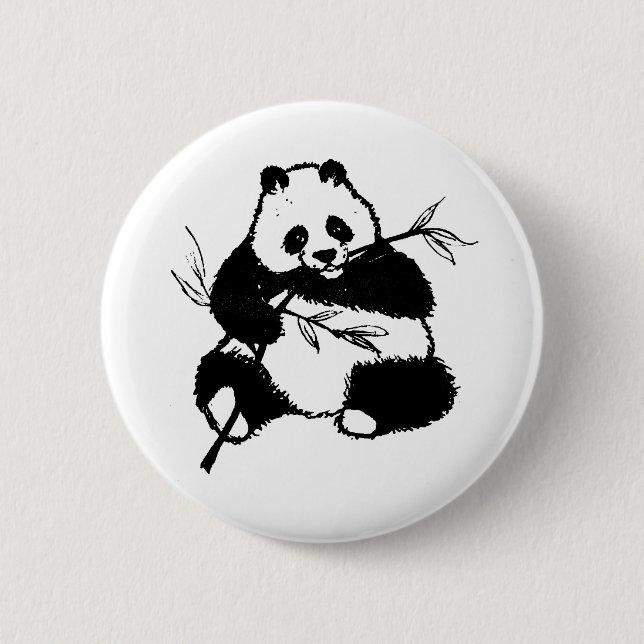 Panda 6 Cm Round Badge (Front)