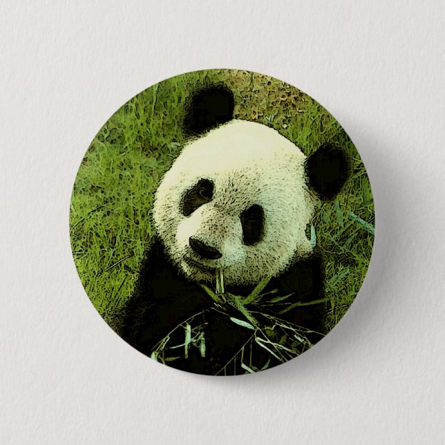 Panda 6 Cm Round Badge (Front)