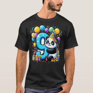 Panda 9th birthday for boy girl 9 years old ninth T-Shirt