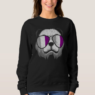 Panda Ace Flag Sunglasses Asexual Pride Cool Anima Sweatshirt