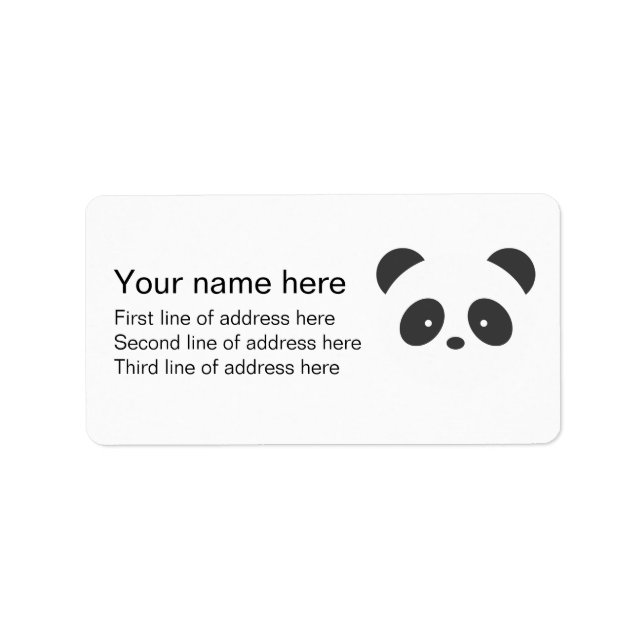 Panda address label (Front)