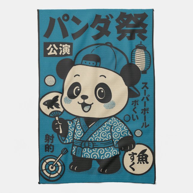 Panda after Dark Tea Towel (Vertical)