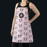 Panda All Over Print Apron<br><div class="desc">A cute pink personalised panda apron. Pretty pink background with a girly panda face pattern on front. Personalise it with name and initial. Designed for you by Blackberry Boulevard.</div>