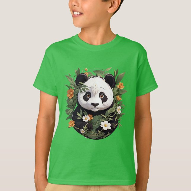 Panda Among Blossoms T-Shirt (Front)