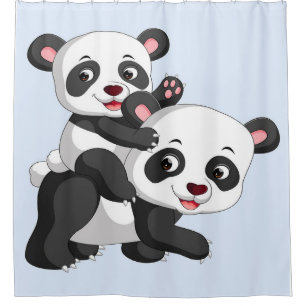 Panda And Baby   Blanket Gift For Kids Shower Curtain