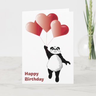 Panda and Balloons Birthday Card