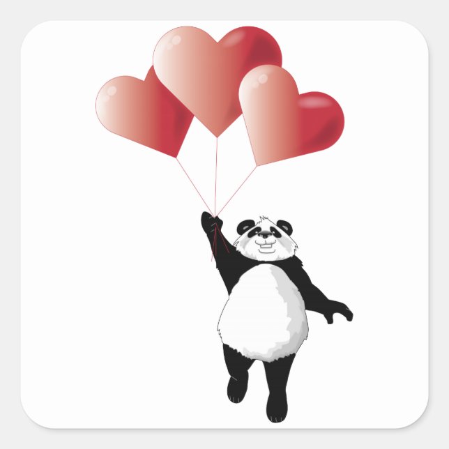 Panda and Balloons Sticker (Front)