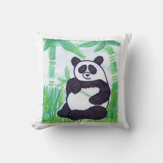 Panda and Bamboo American MoJo Pillow (Front)