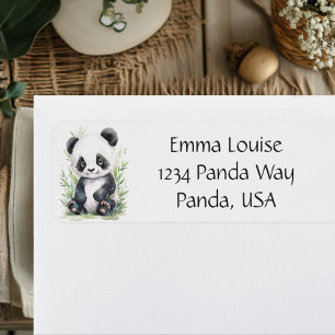 Panda and Bamboo Envelope Return Address Label