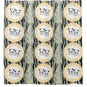 panda and bamboo shower curtain