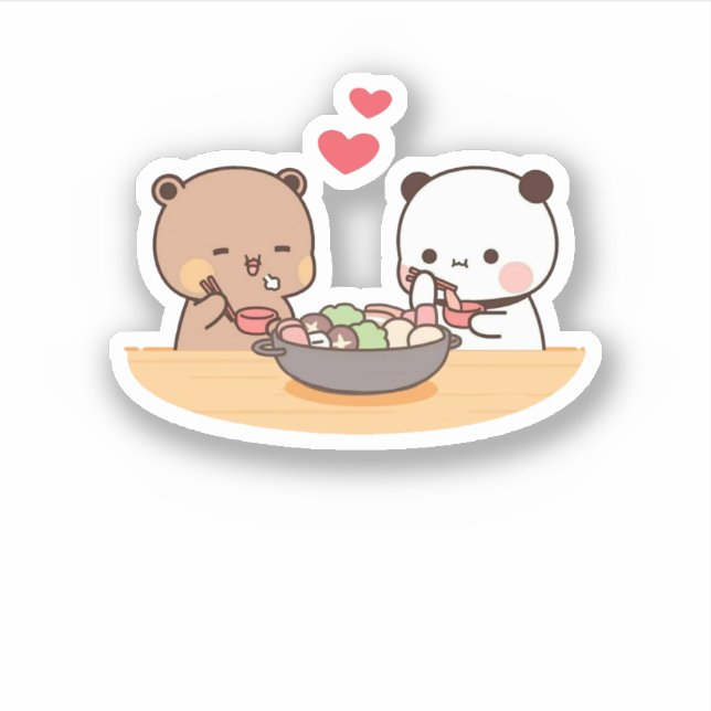 Panda And Brownie Bear Couple  (Front)
