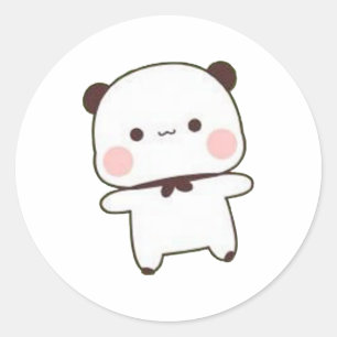 Panda And Brownie Bear Couple  Classic Round Sticker